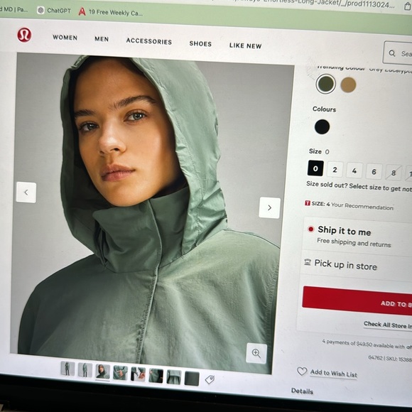 Lululemon Always Effortless Long Jacket (olive) - Picture 4 of 5